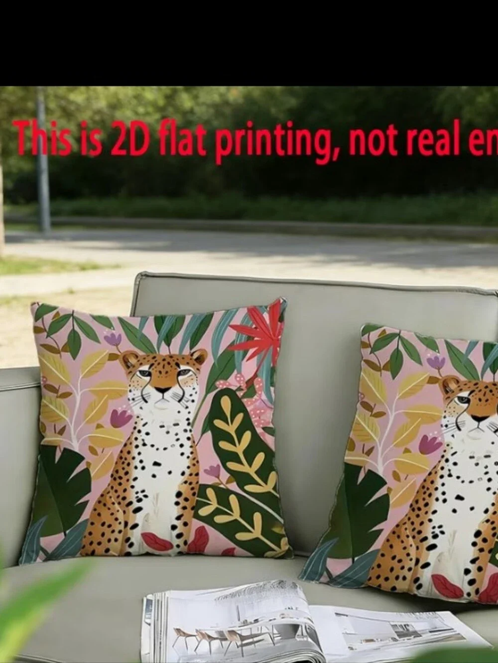 Tropical Leopard Decorative Pillow Cover - Pink, Coral, Green